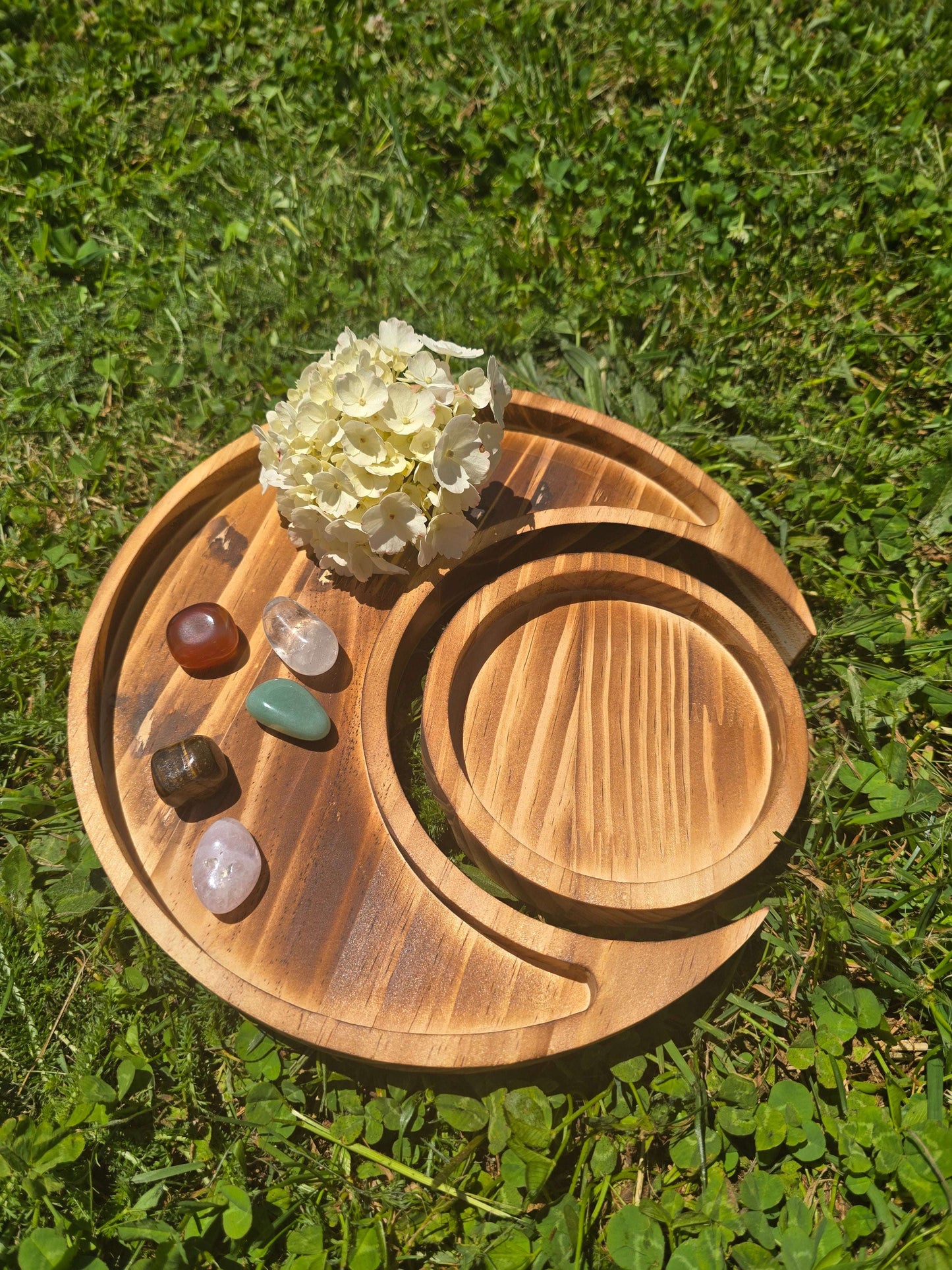 🌙 Wooden Crescent Moon Tray