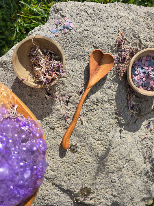 Wooden Heart Twig Spoon