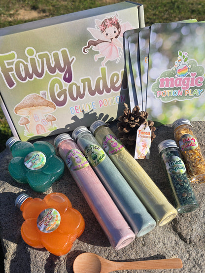 Deluxe potion kit set with colorful potion tubes, jars, and wooden scoop