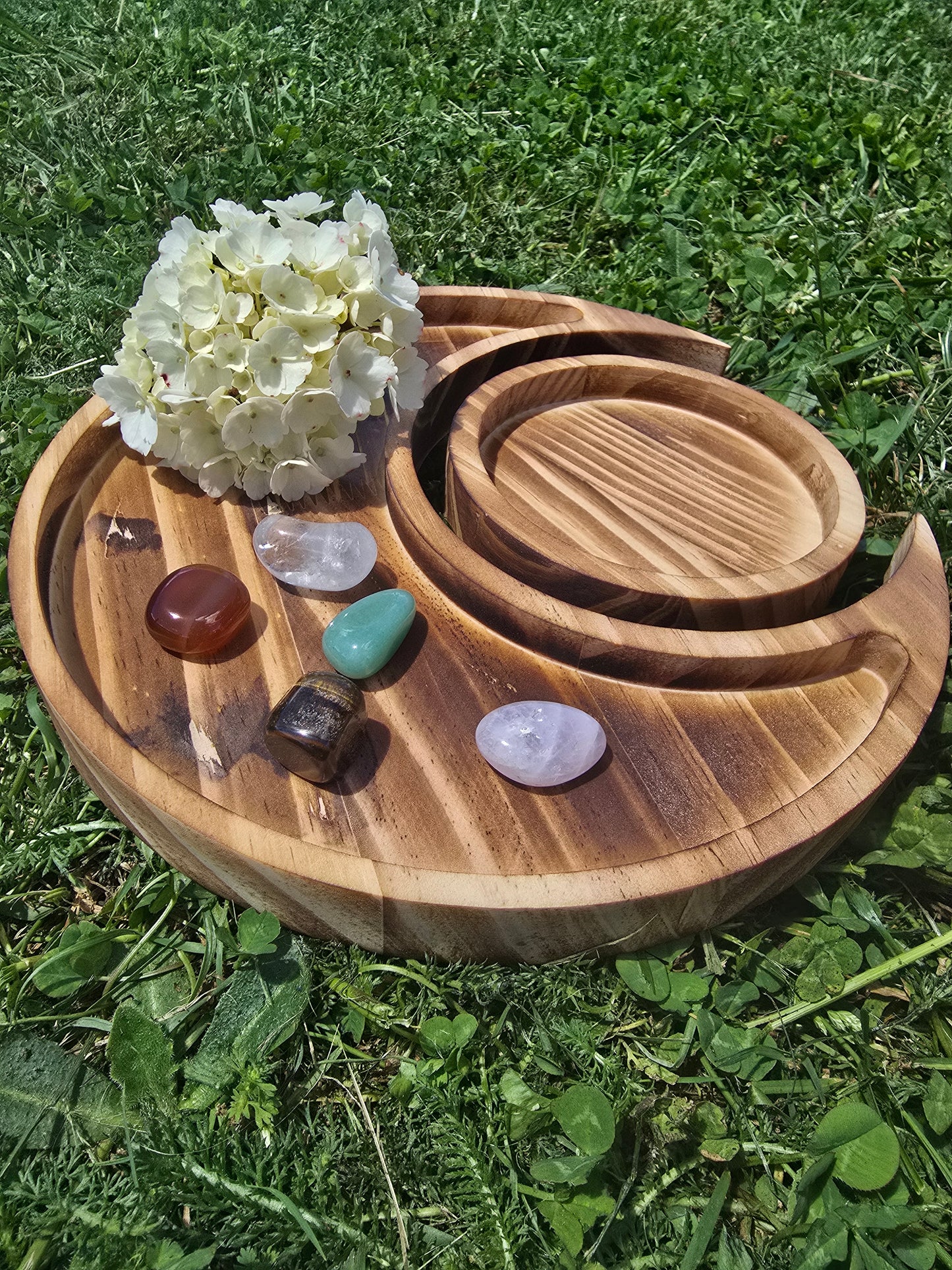 🌙 Wooden Crescent Moon Tray