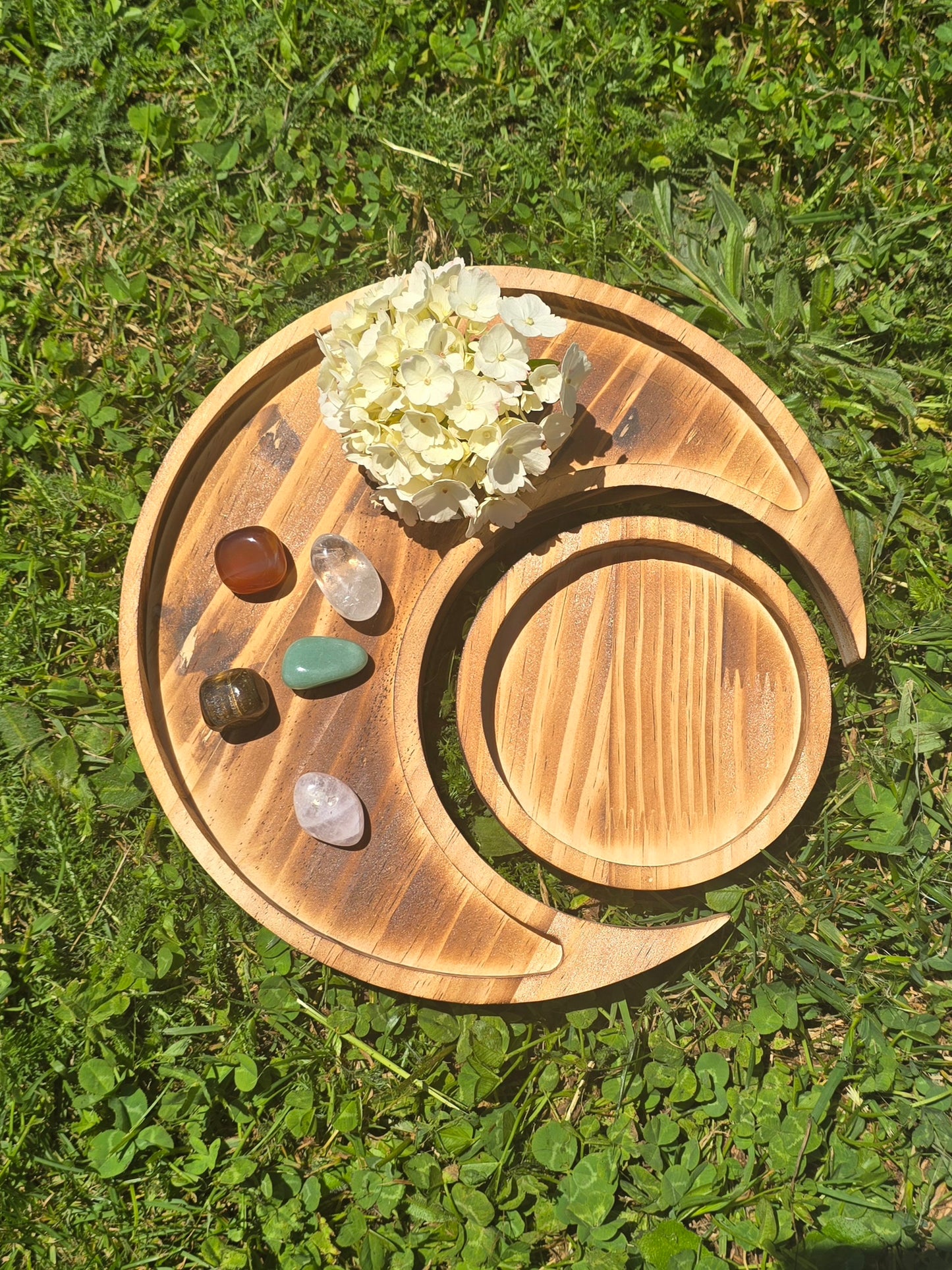 🌙 Wooden Crescent Moon Tray