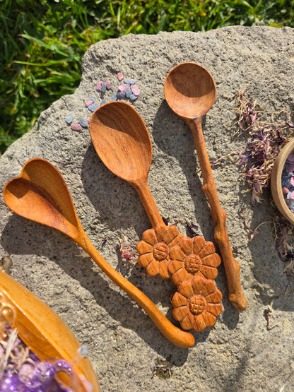 Wooden Heart Twig Spoon